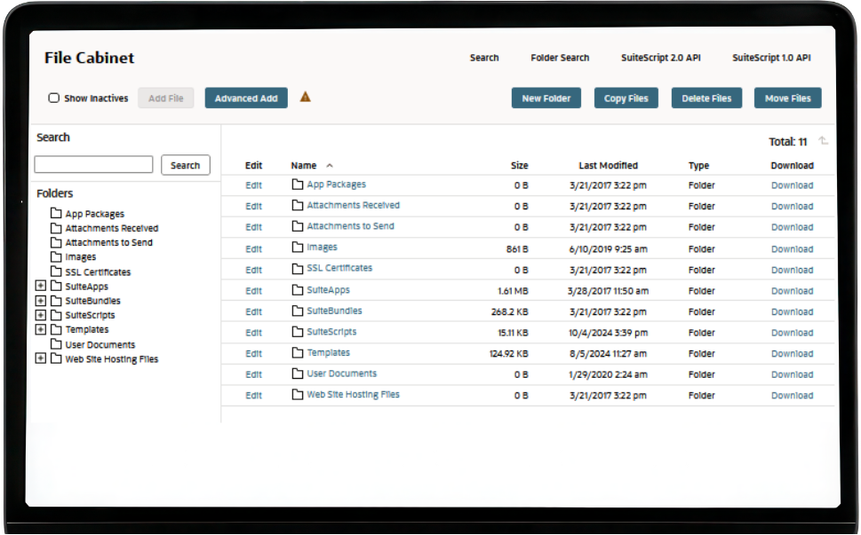 NetSuite Secure File Cabinet